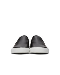 Common Projects Black Leather Slip On Sneakers