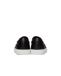 Common Projects Black Leather Slip On Sneakers