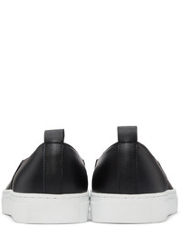 LE17SEPTEMBRE Black Leather V Cut Sneakers