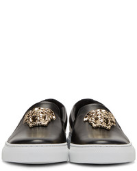 Versace Black Medusa Slip On Sneakers