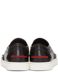 Dolce & Gabbana Black Soldier Slip On Sneakers