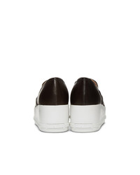 Miu Miu Black Toe Cap Platform Slip On Sneakers