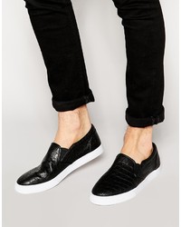 Asos Brand Slip On Sneakers With Crocodile Effect