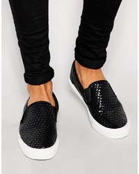 Asos Brand Woven Slip On Sneakers