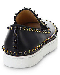 christian louboutin replica boots - Women\u0026#39;s Black Leather Slip-on Sneakers from Saks Fifth Avenue ...