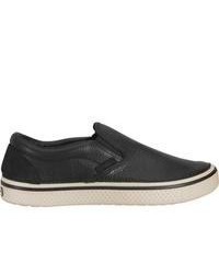 Crocs Hover Slip On Leather Blackstucco Slip On Shoes