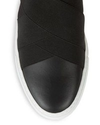 Givenchy Cross Strap Leather Slip On Sneakers