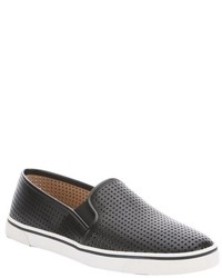 Dolce Vita Dv By Black Perforated Faux Leather Gibsin Slip On Sneakers