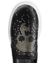 Alexander McQueen Embellished Slip On Leather Sneakers