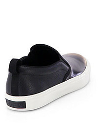 Gucci Faded Diamante Leather Slip On Sneakers