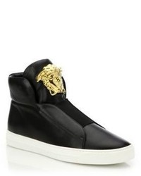 Versace First Idol Smooth Leather Slip On Sneakers