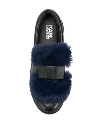 Karl Lagerfeld Fur Patch Slip On Sneakers