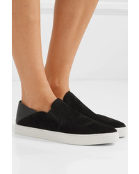 Vince Garvey Suede And Leather Collapsible Heel Sneakers