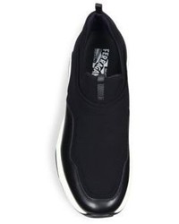 Salvatore Ferragamo Giolly 2 Neoprene Leather Slip On Sneakers