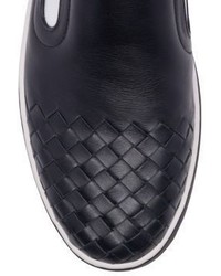 Bottega Veneta Intrecciato Leather Slip On Sneakers