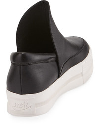 Ash Jack Leather Slip On Sneaker Black