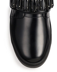 Prada Jeweled Leather Slip On Sneakers
