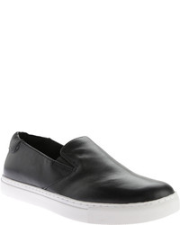 Kenneth Cole New York King Slip On Sneaker Black Leather Slip On Shoes