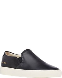 Common Projects Leather Slip On Sneakers Black