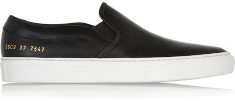Common Projects Leather Slip On Sneakers, $455 | NET-A-PORTER.COM ...