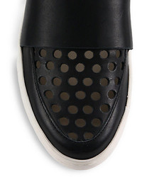 Loeffler Randall Linette Laser Cut Leather Slip On Sneakers