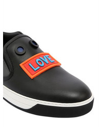 Fendi Love Leather Slip On Sneakers
