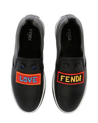 Fendi Love Leather Slip On Sneakers