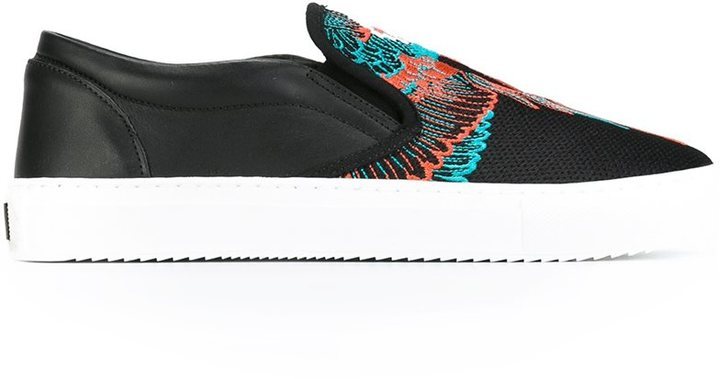 Marcelo Burlon County of Embroidered Wings Slip On Sneakers, $200 | farfetch.com Lookastic