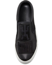 Marcelo Burlon County of Milan Marcelo Burlon Patches Leather Slip On Sneaker Black