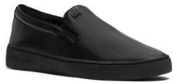 michael kors black leather slip on sneakers