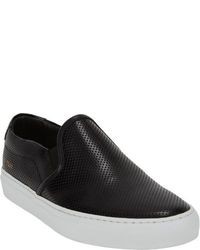 Common Projects Perforated Slip On Sneakers Black