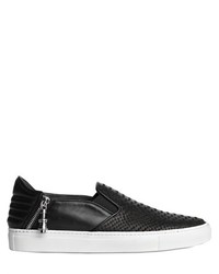 Python Embossed Leather Slip On Sneakers