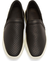 Rag and Bone Rag Bone Black Perforated Leather Kent Slip On Shoes