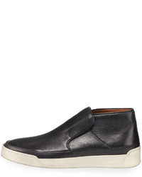 John Varvatos Remy Leather Mid Top Slip On Sneakers