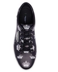 Dolce & Gabbana Texon Leather Slip On Sneakers