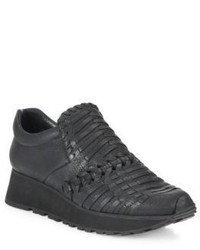 Ld Tuttle The Fossil Woven Leather Slip On Wedge Sneakers