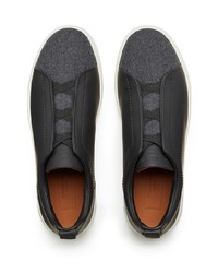 Zegna Triple Stitch Contrast Panel Sneakers