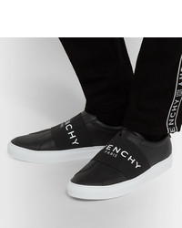 Givenchy Urban Street Logo Print Leather Slip On Sneakers