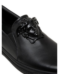 Versace Medusa Smooth Leather Slip On Sneakers