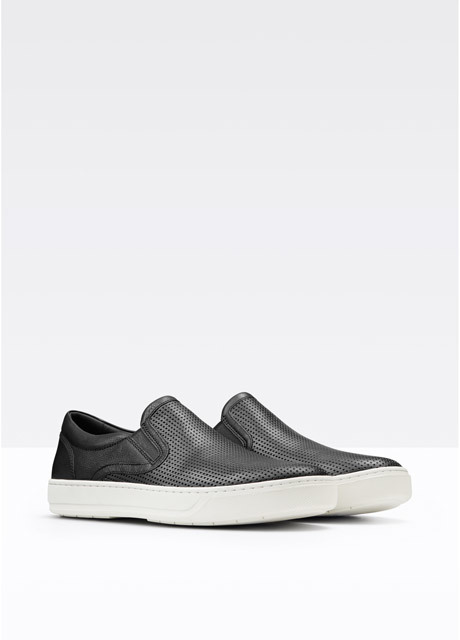 vince ace perforated leather slip on sneakers