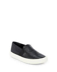 Vince Blair Perforated Leather Laceless Sneakers Black