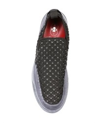 Bruno Bordese Woven Leather Elastic Slip On Sneakers