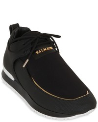 Balmain 20mm Doda Leather Neoprene Sneakers