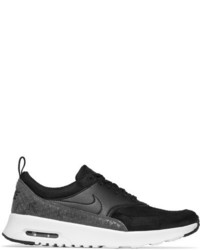 Nike Air Max Thea Suede Smooth And Snake Effect Leather Sneakers Black