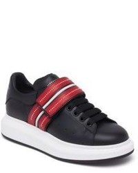 Alexander McQueen Banded Striped Leather Sneakers