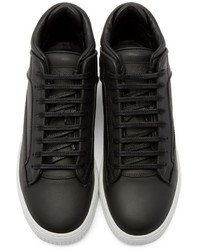 Etq Amsterdam Black Leather Virtus Mid 2 Sneakers