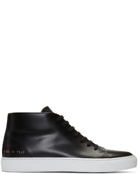 Common Projects Black New Court Mid Top Sneakers