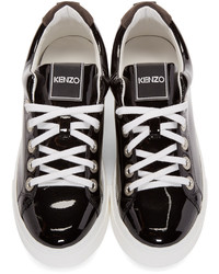 Kenzo Black Patent Leather Platform Sneakers
