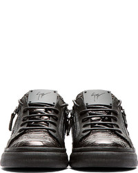 Giuseppe Zanotti Black Snakeskin Sneakers