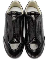 Maison Margiela Black Textured Leather Sneakers